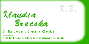 klaudia brecska business card